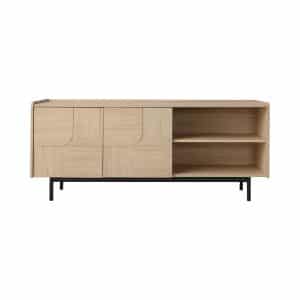 Buffet décor bois pieds métal 2 portes Mila