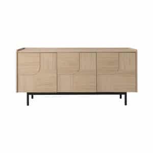 Buffet décor bois pieds métal 3 portes Mila