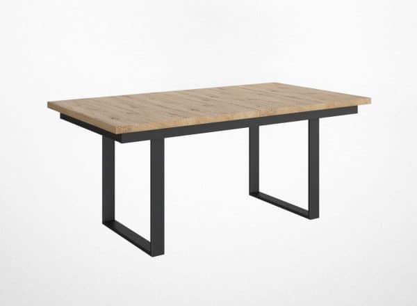 table etna, pied square, chêne sauvage, table avec allonge centrale