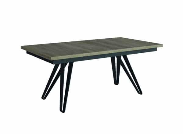 table avec allonge centrale, table pied ajouré avec une allonge centrale, table chêne nebraska
