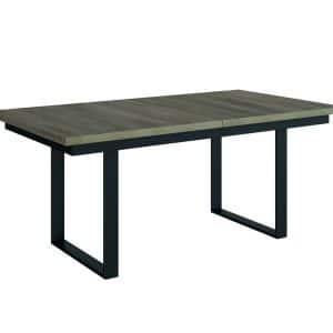 table etna, pied square, chêne nebraska, table avec allonge centrale