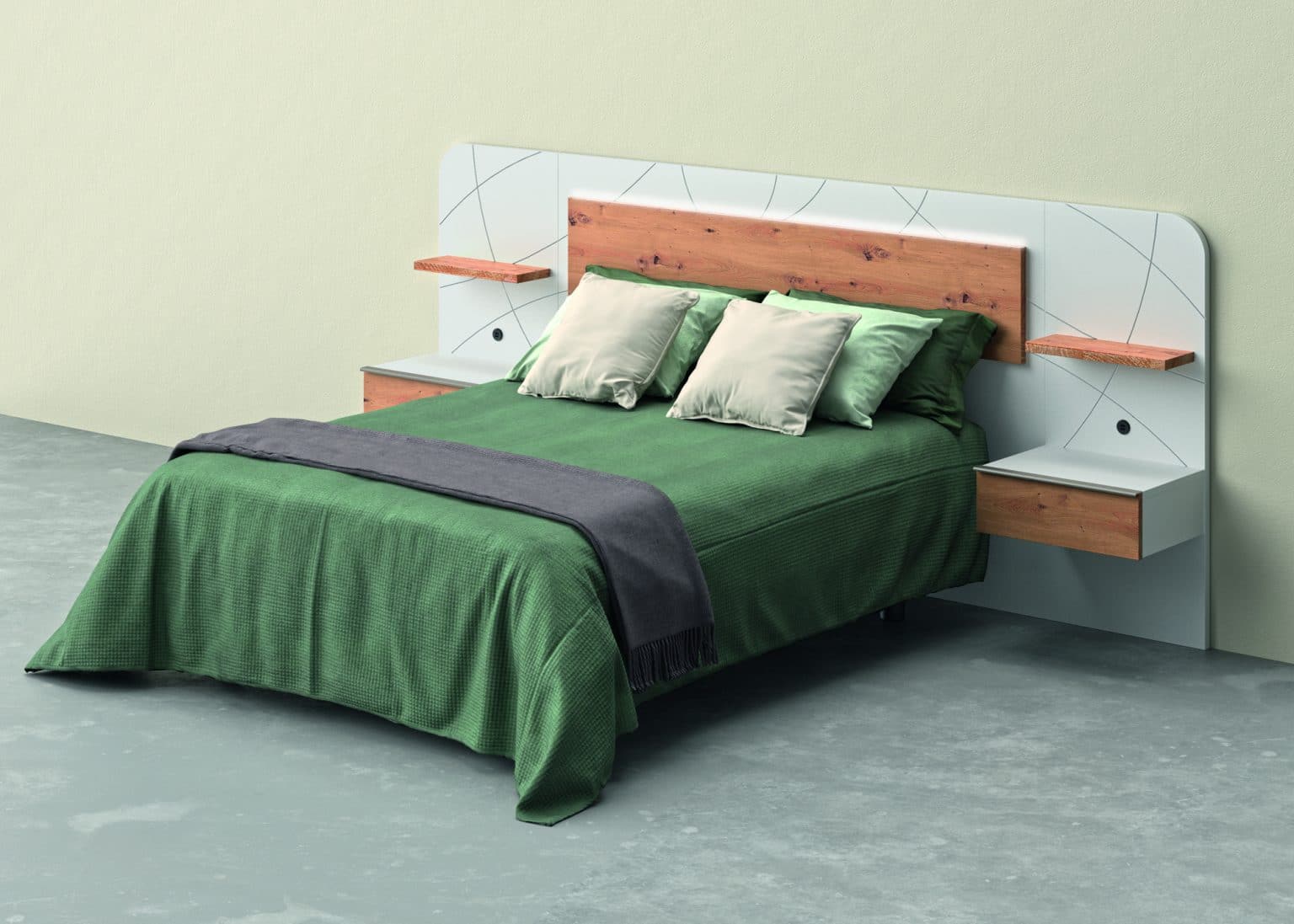 Tête de lit EDEN avec chevets attenants - Meubles Minet