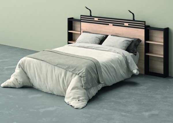 Tête de lit Aria avec 2 blocs étagères