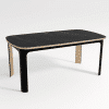 GAÏA table pied métal dessus marbre