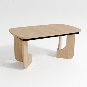 GAÏA table pied panneau 160 dessus chêne