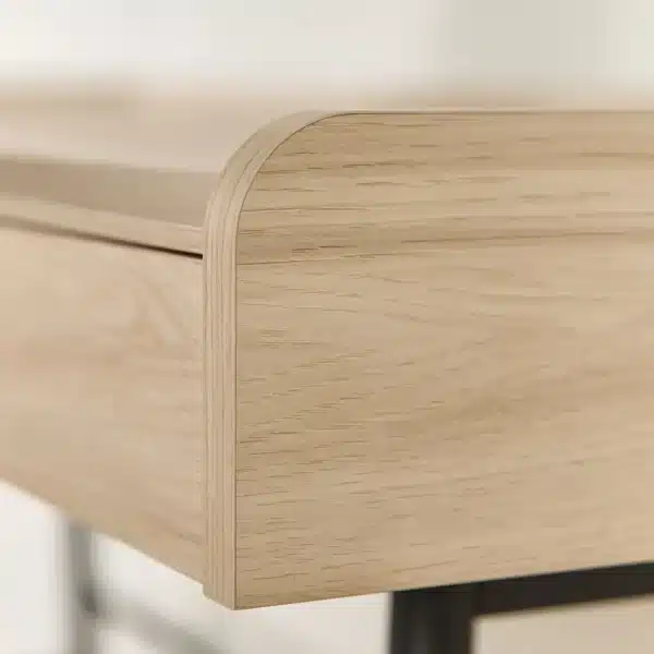 Bureau décor bois pieds métal 2 tiroirs Mila – Image 5