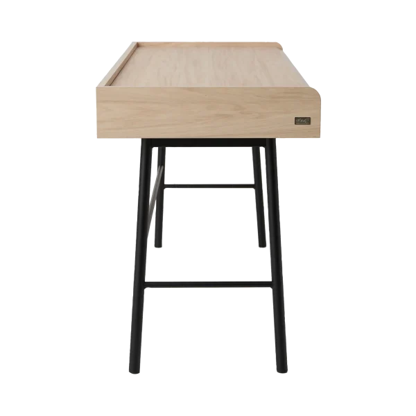 Bureau décor bois pieds métal 2 tiroirs Mila – Image 4