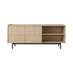 Buffet décor bois pieds métal 2 portes Mila