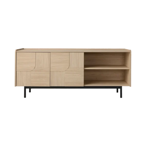 Buffet décor bois pieds métal 2 portes Mila