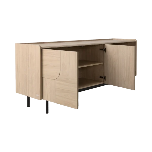Buffet décor bois pieds métal 2 portes Mila – Image 3