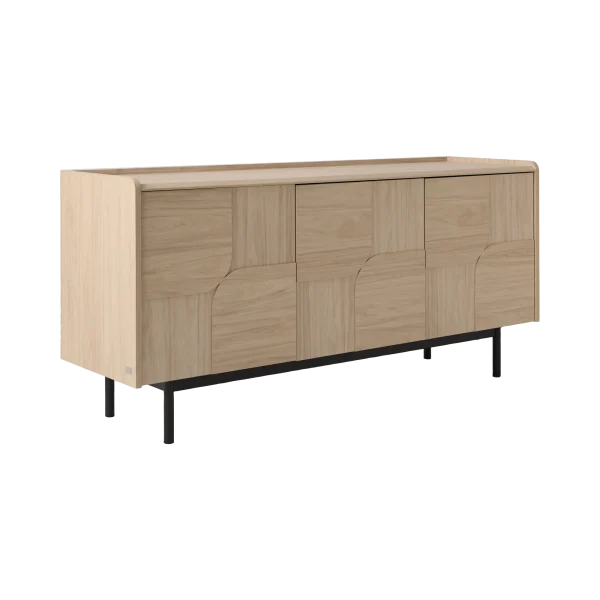 Buffet décor bois pieds métal 3 portes Mila – Image 3