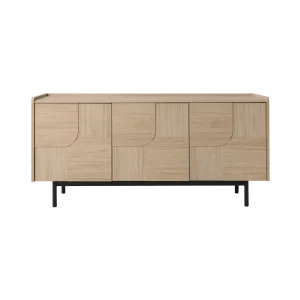 Buffet décor bois pieds métal 3 portes Mila