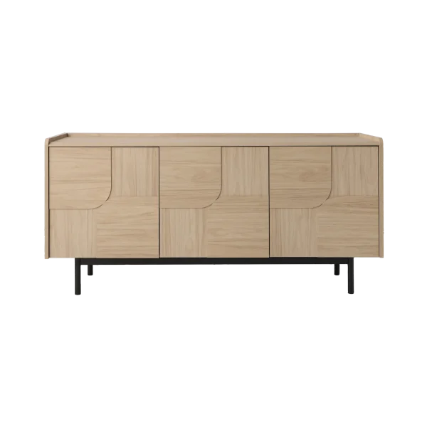 Buffet décor bois pieds métal 3 portes Mila
