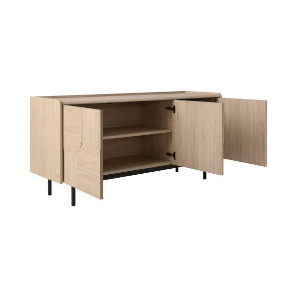 Buffet décor bois pieds métal 3 portes Mila – Image 4
