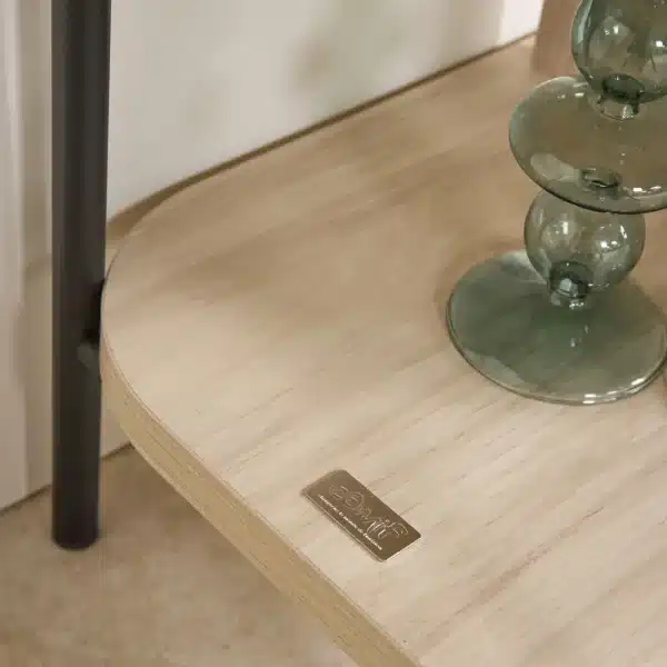 Bibliothèque décor bois pieds métal avec tiroir Mila – Image 8