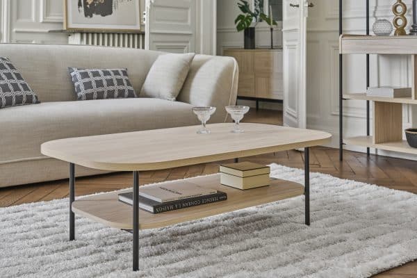 Table basse décor bois pieds métal Mila – Image 2