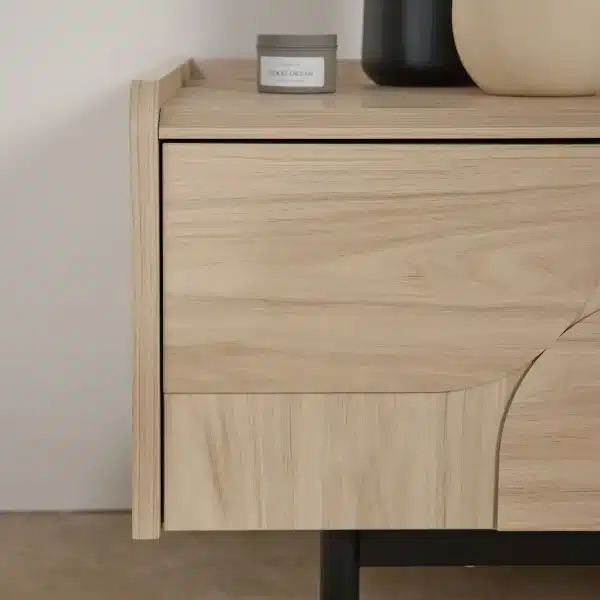 Meuble TV décor bois pieds métal 2 portes Mila – Image 7