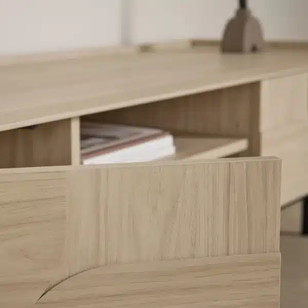 Meuble TV décor bois pieds métal 2 portes Mila – Image 6