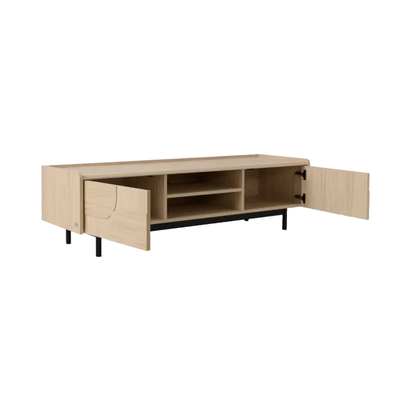 Meuble TV décor bois pieds métal 2 portes Mila – Image 4