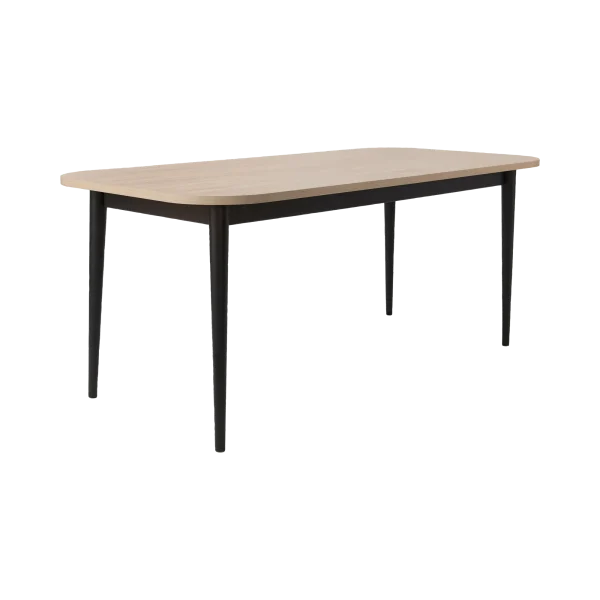 Table à manger extensible décor bois pieds métal 6 à 8 personnes Mila
