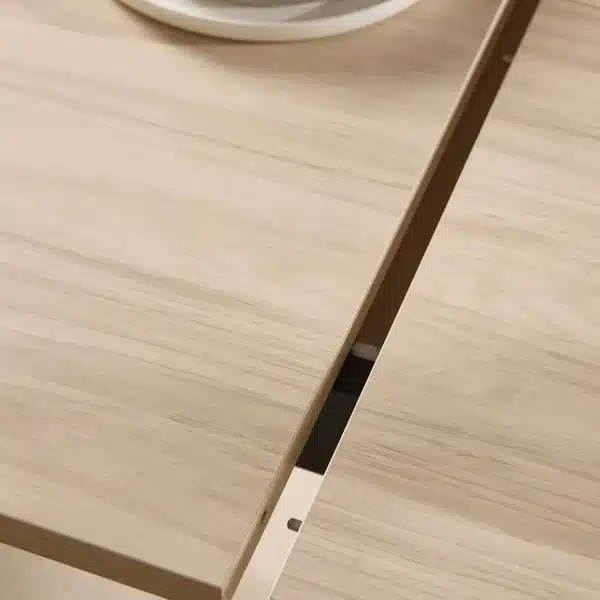 Table à manger extensible décor bois pieds métal 6 à 8 personnes Mila – Image 6