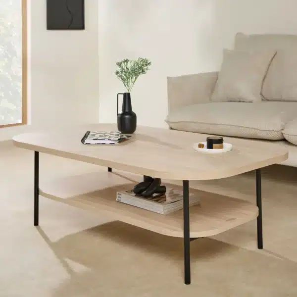 Table basse décor bois pieds métal Mila – Image 5