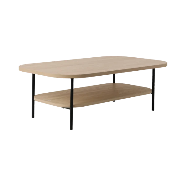 Table basse décor bois pieds métal Mila