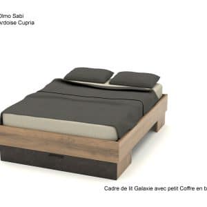 Cadre de lit Galaxie avec petit Coffre en bout