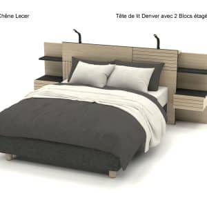 Tête de lit Denver avec 2 Blocs étagères