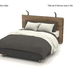 Tête de lit Denver avec 2 Niches latérales