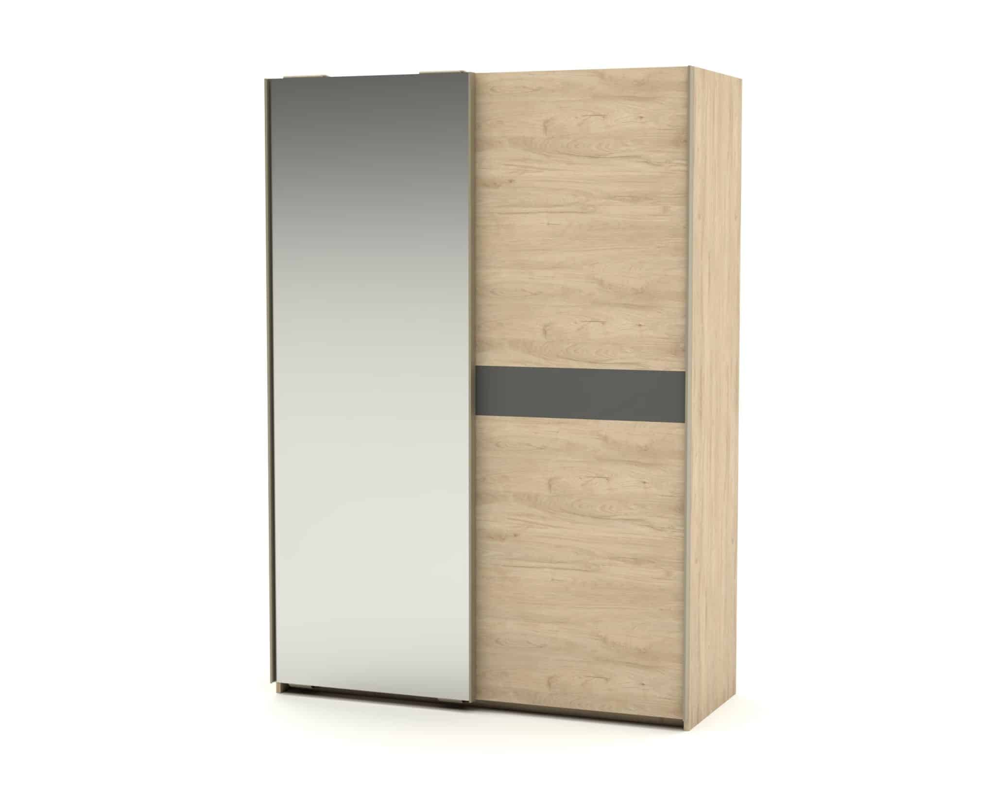 Armoire Luba 2 portes mixtes coulissantes