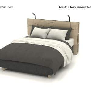 Tête de lit Niagara avec 2 Niches latérales